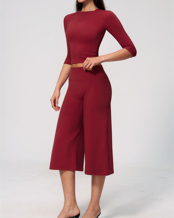 Half Sleeve Wide Leg Crop SetVOLTRA FIT