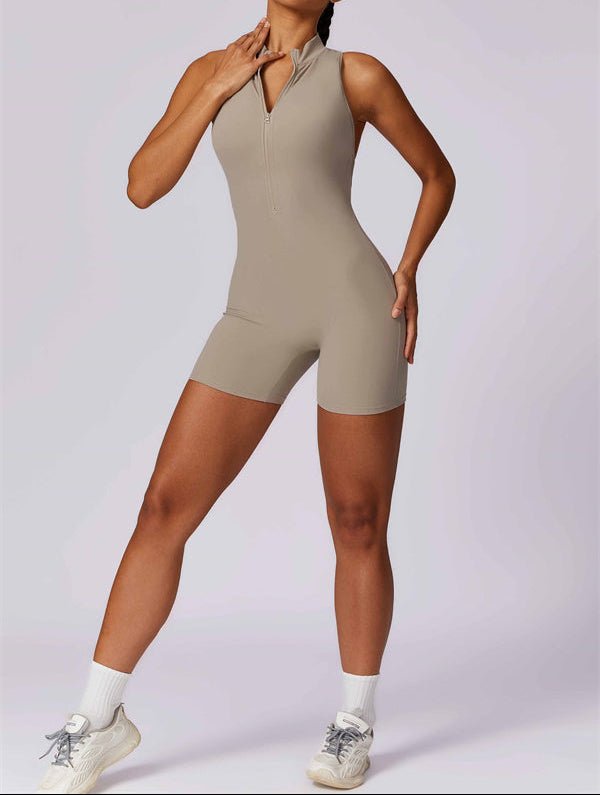 Half-Zip Cutout Back JumpsuitJumpsuits & RompersVOLTRA FIT