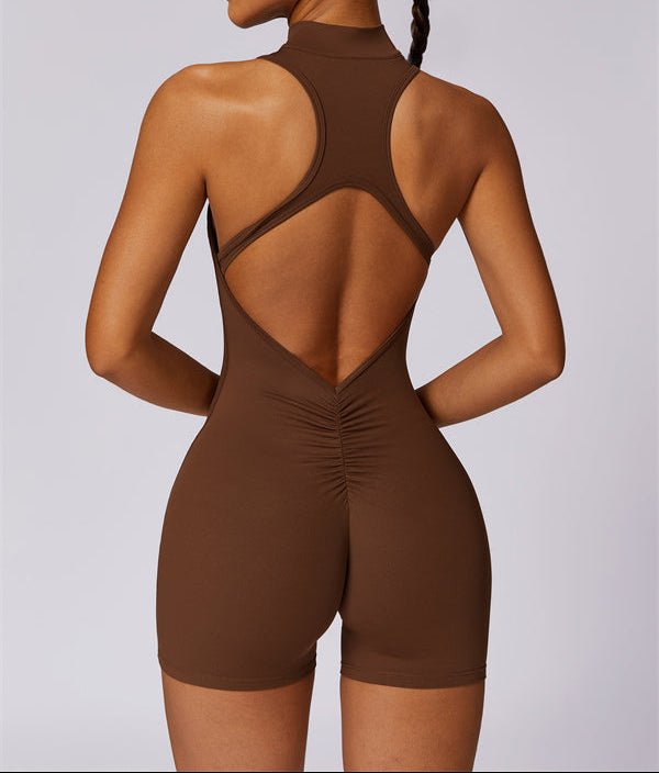 Half-Zip Cutout Back JumpsuitJumpsuits & RompersVOLTRA FIT