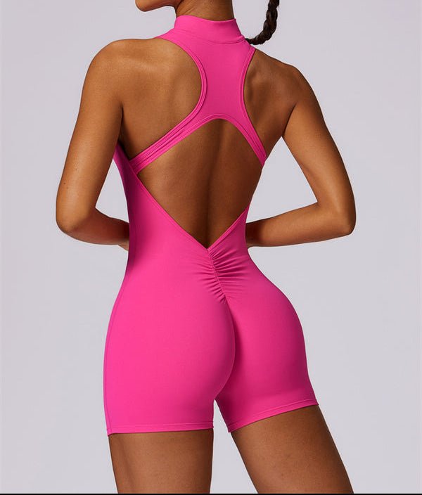 Half-Zip Cutout Back JumpsuitJumpsuits & RompersVOLTRA FIT
