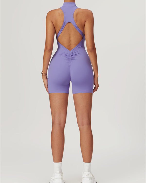Half-Zip Cutout Back JumpsuitJumpsuits & RompersVOLTRA FIT