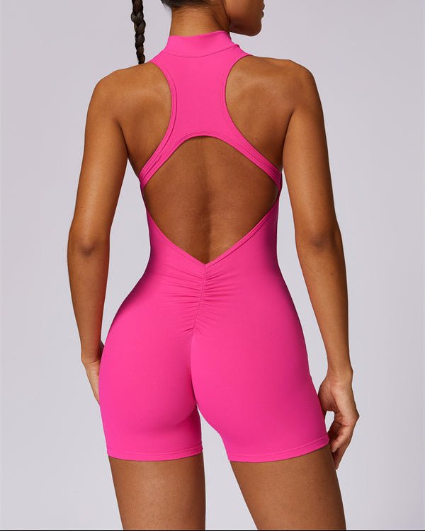 Half-Zip Cutout Back JumpsuitJumpsuits & RompersVOLTRA FIT