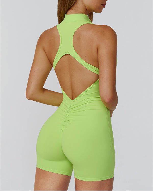 Half-Zip Cutout Back JumpsuitJumpsuits & RompersVOLTRA FIT