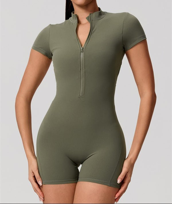 Half-Zip Open Back Sculpt RomperVOLTRA FIT