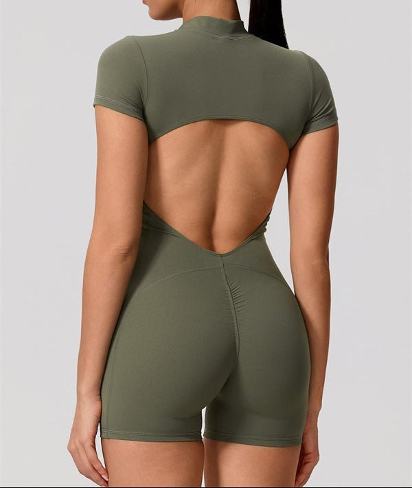 Half-Zip Open Back Sculpt RomperVOLTRA FIT
