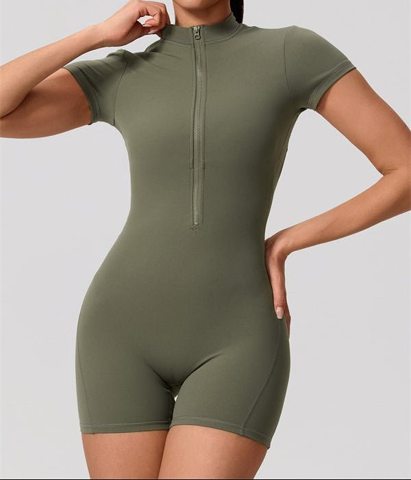 Half-Zip Open Back Sculpt RomperVOLTRA FIT