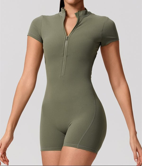 Half-Zip Open Back Sculpt RomperVOLTRA FIT