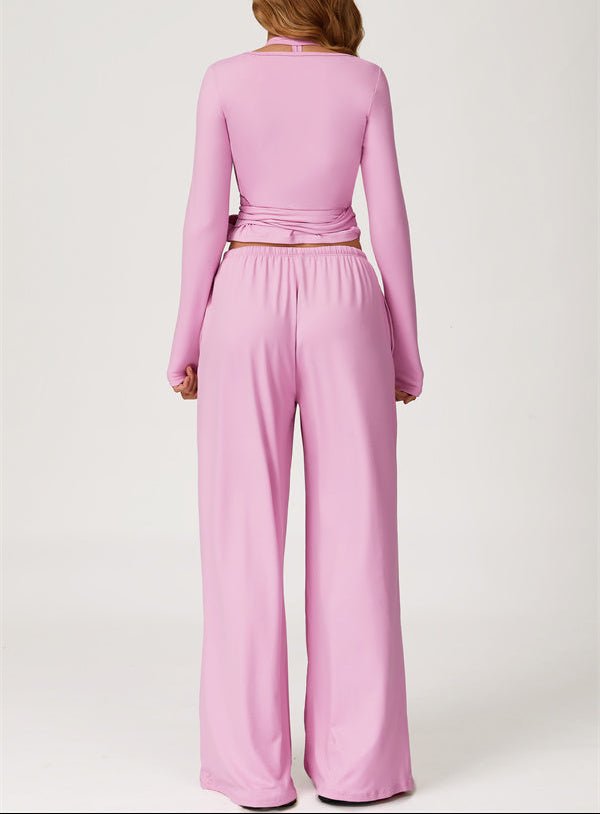 Long Sleeve Drawstring Crop TopVOLTRA FIT