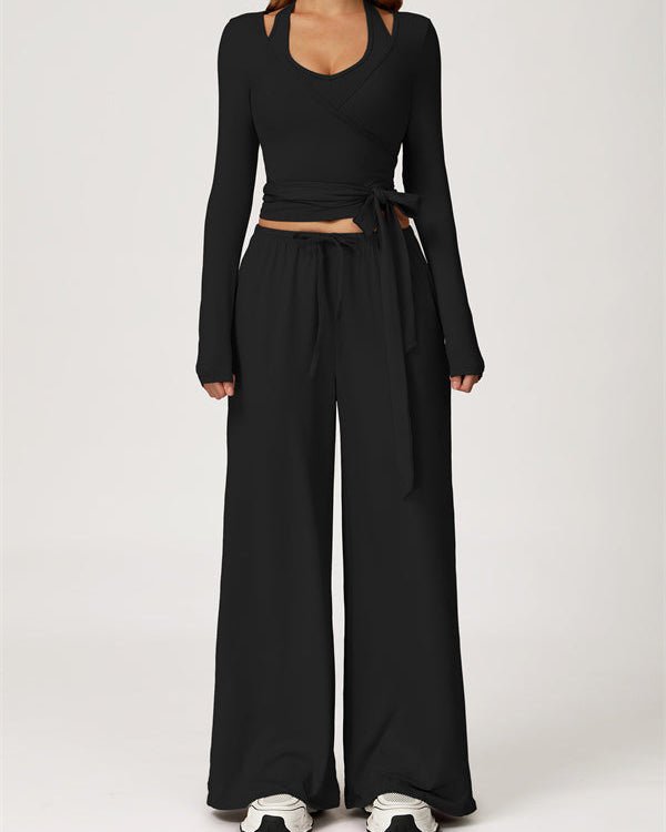 Long Sleeve Drawstring Crop TopVOLTRA FIT