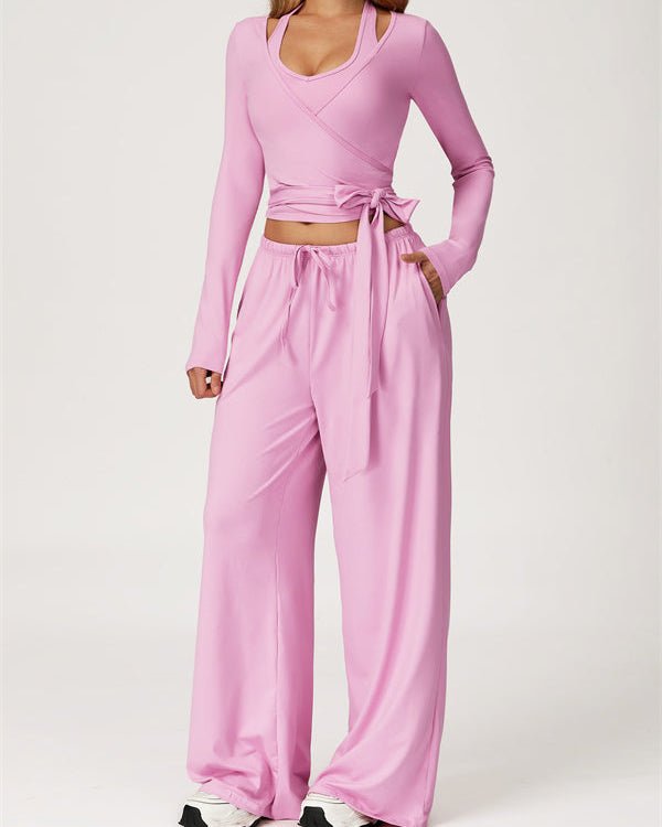 Long Sleeve Drawstring Crop TopVOLTRA FIT