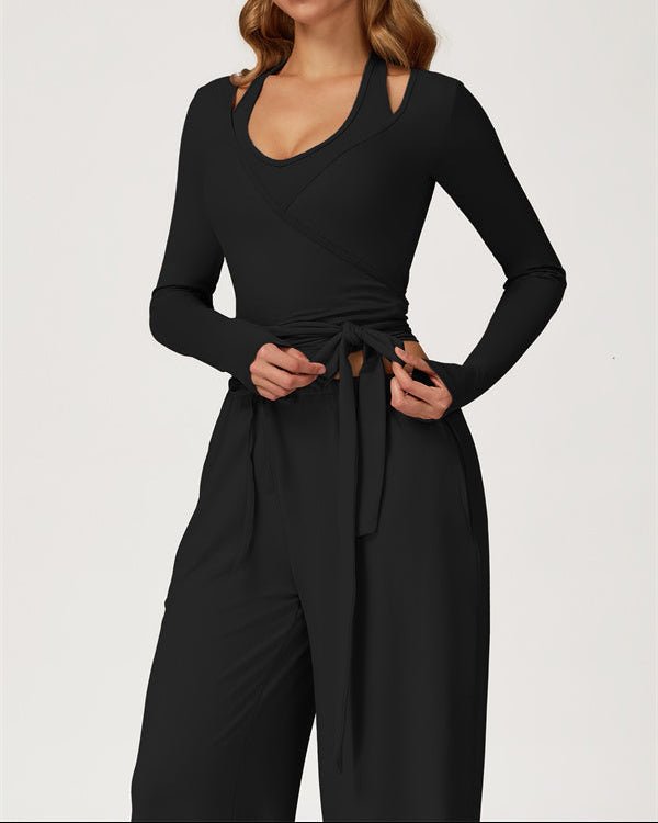 Long Sleeve Drawstring Crop TopVOLTRA FIT