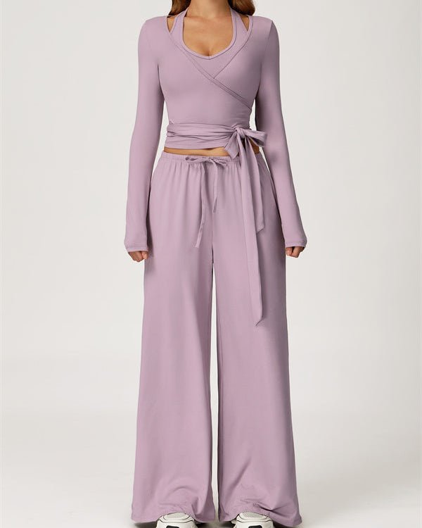Long Sleeve Drawstring Crop TopVOLTRA FIT