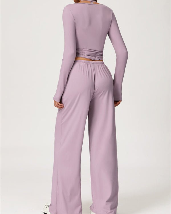 Long Sleeve Drawstring Crop TopVOLTRA FIT
