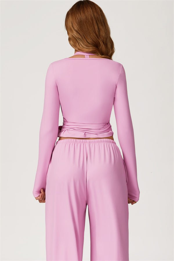 Long Sleeve Drawstring Crop TopVOLTRA FIT