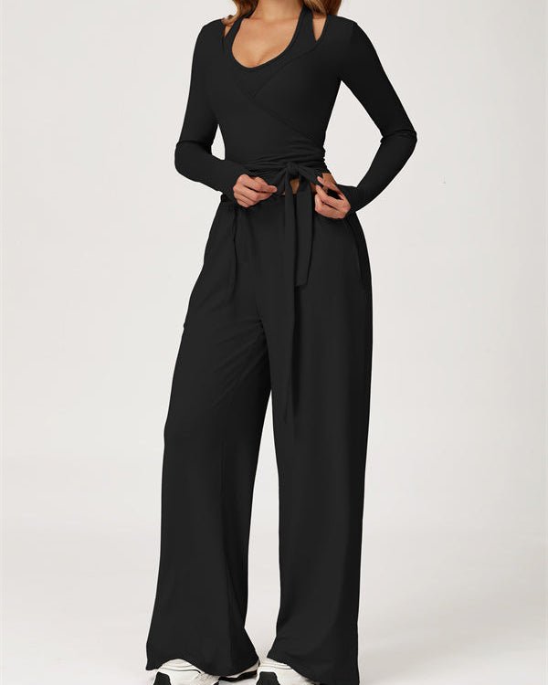Long Sleeve Drawstring Crop TopVOLTRA FIT