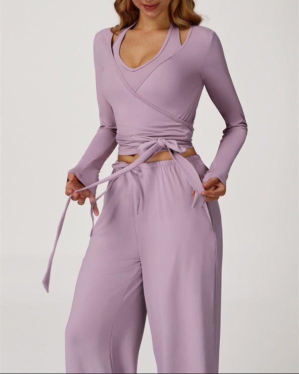 Long Sleeve Drawstring Crop TopVOLTRA FIT