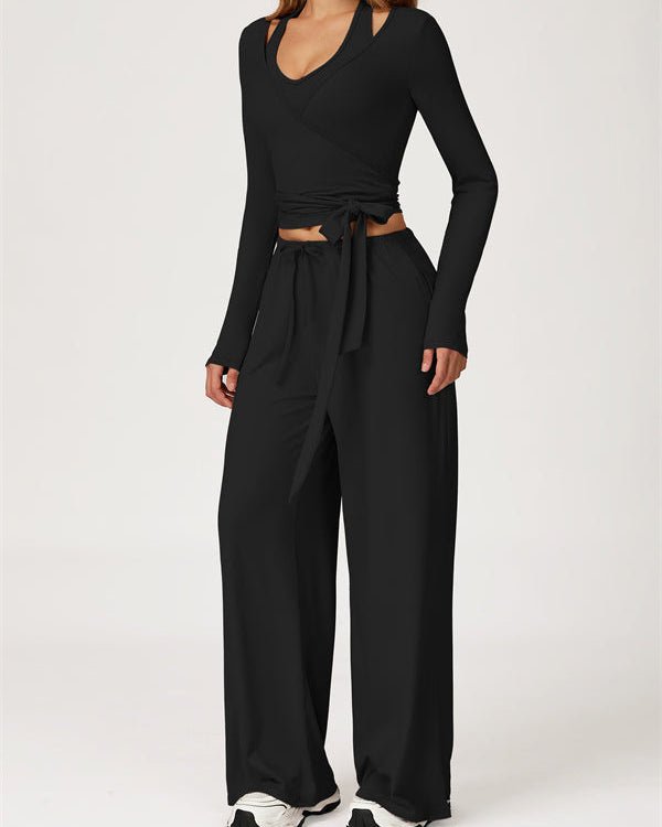 Long Sleeve Drawstring Crop TopVOLTRA FIT
