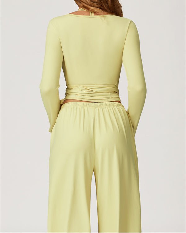 Long Sleeve Drawstring Crop TopVOLTRA FIT