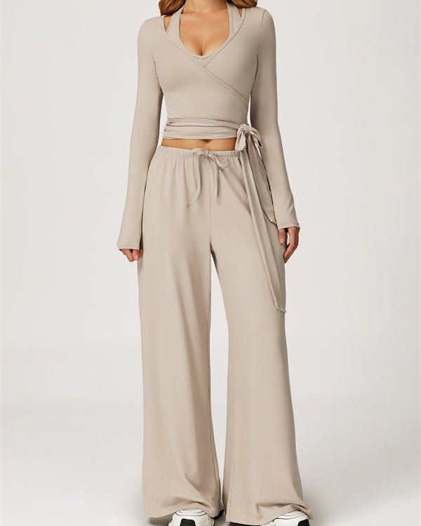 Long Sleeve Drawstring Crop TopVOLTRA FIT
