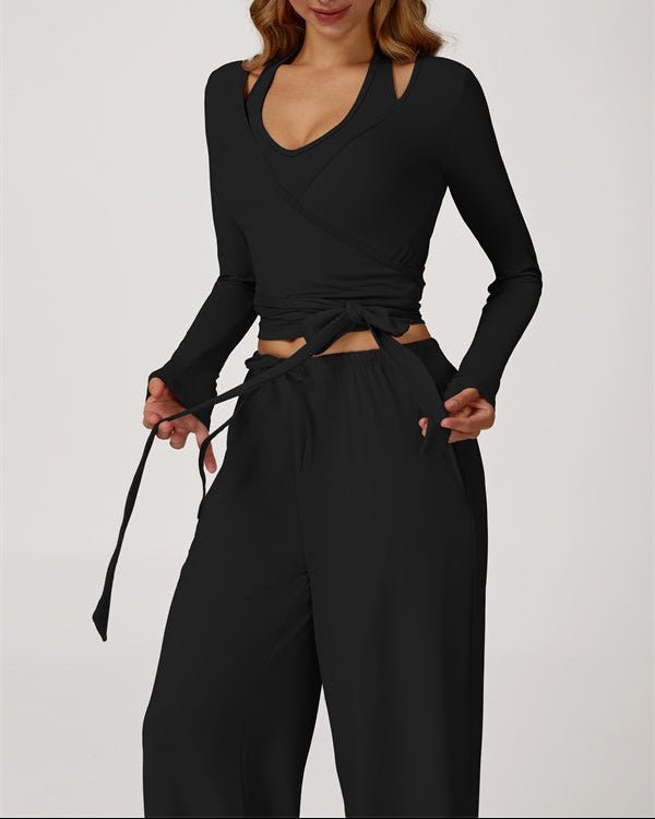 Long Sleeve Drawstring Crop TopVOLTRA FIT