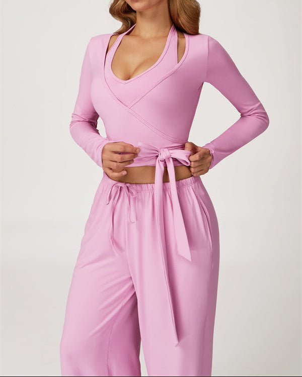 Long Sleeve Drawstring Crop TopVOLTRA FIT