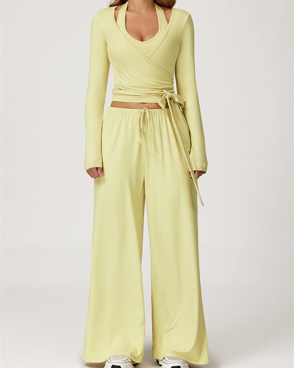 Long Sleeve Drawstring Crop TopVOLTRA FIT