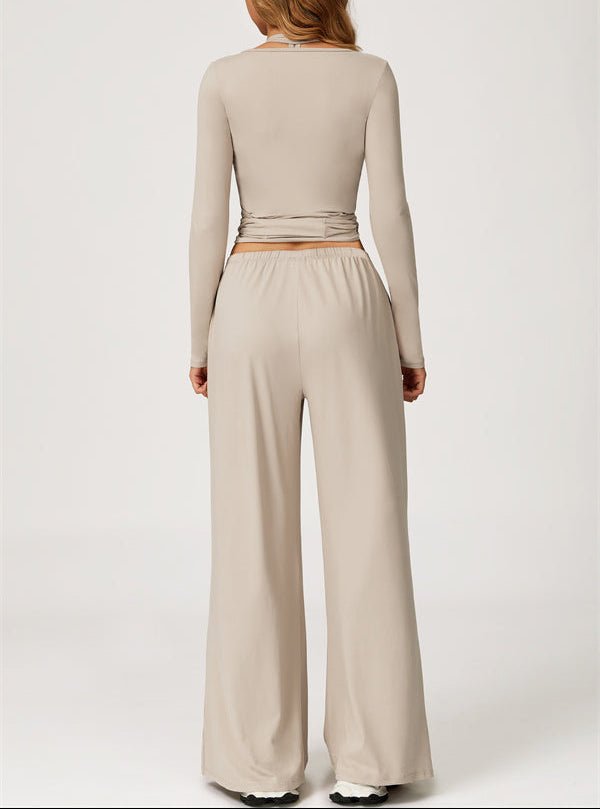 Long Sleeve Drawstring Crop TopVOLTRA FIT