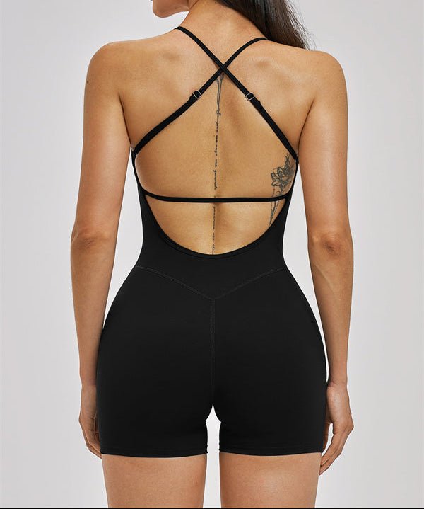 Open Cross-Back Sculpt RomperVOLTRA FIT