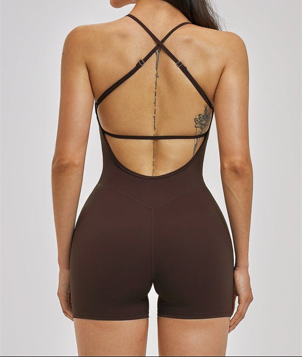 Open Cross-Back Sculpt RomperVOLTRA FIT