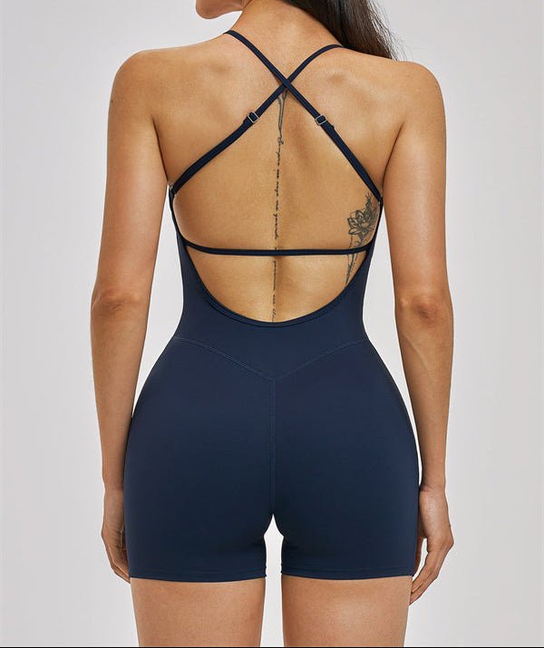 Open Cross-Back Sculpt RomperVOLTRA FIT