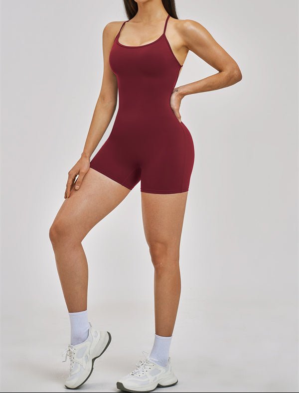 Open Cross-Back Sculpt RomperVOLTRA FIT