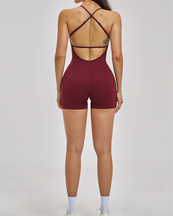 Open Cross-Back Sculpt RomperVOLTRA FIT