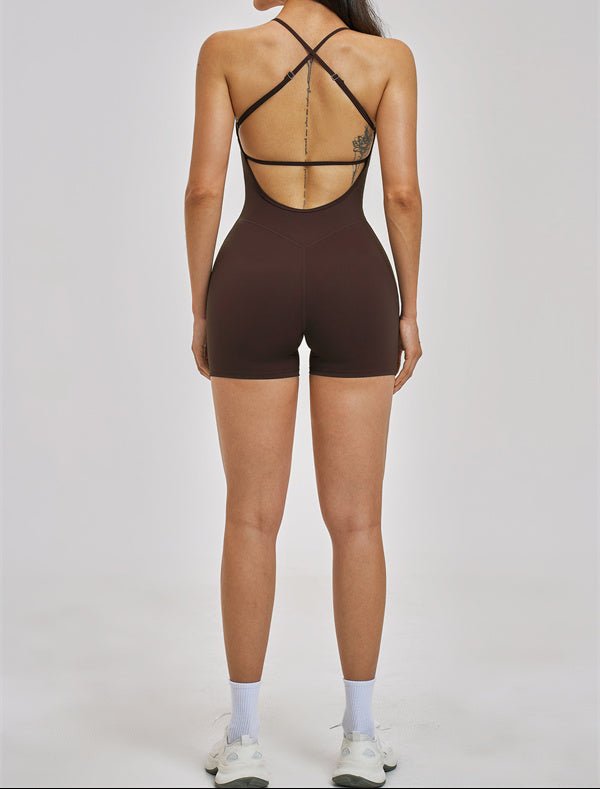 Open Cross-Back Sculpt RomperVOLTRA FIT