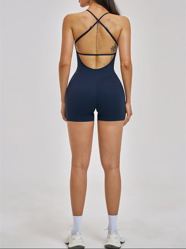 Open Cross-Back Sculpt RomperVOLTRA FIT