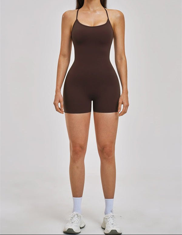 Open Cross-Back Sculpt RomperVOLTRA FIT