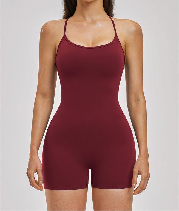Open Cross-Back Sculpt RomperVOLTRA FIT