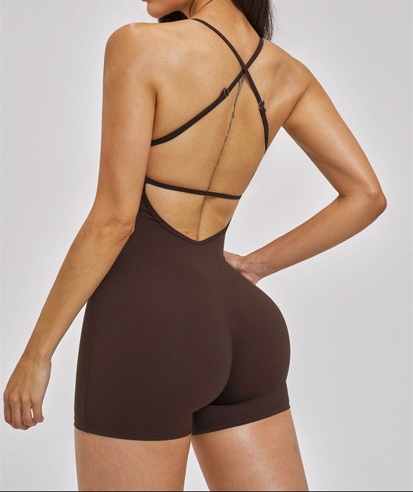 Open Cross-Back Sculpt RomperVOLTRA FIT