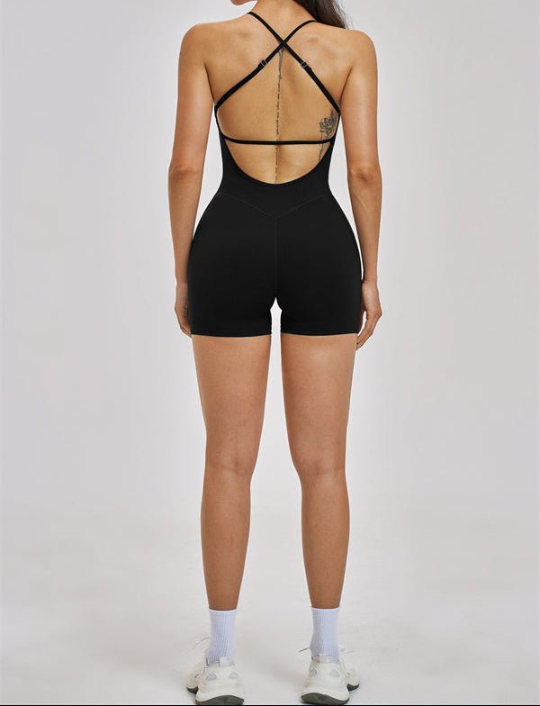 Open Cross-Back Sculpt RomperVOLTRA FIT