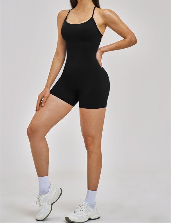 Open Cross-Back Sculpt RomperVOLTRA FIT