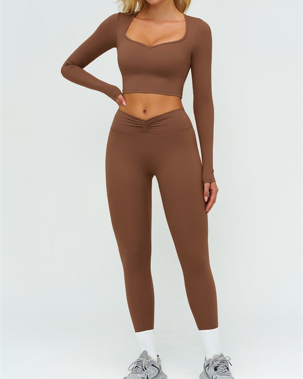 Serelle Long Sleeve Cutout Crop TopCrop Tops & TeesVOLTRA FIT