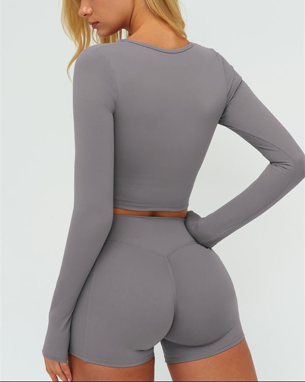 Serelle Long Sleeve Cutout Crop TopCrop Tops & TeesVOLTRA FIT