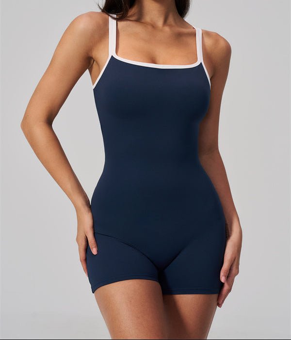 Square Neck Open Back RomperVOLTRA FIT
