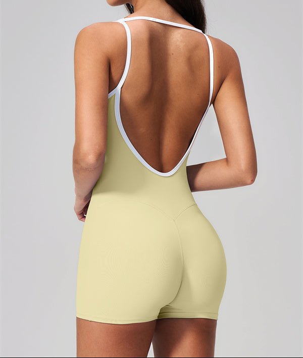 Square Neck Open Back RomperVOLTRA FIT
