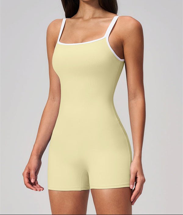 Square Neck Open Back RomperVOLTRA FIT