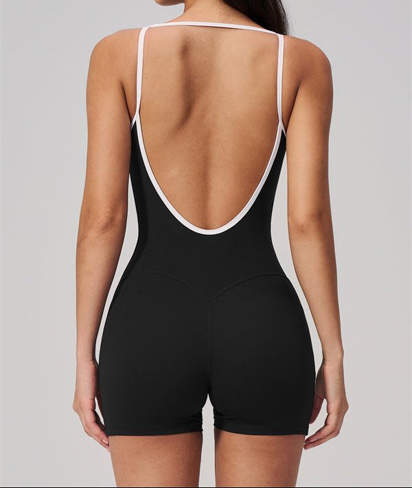 Square Neck Open Back RomperVOLTRA FIT