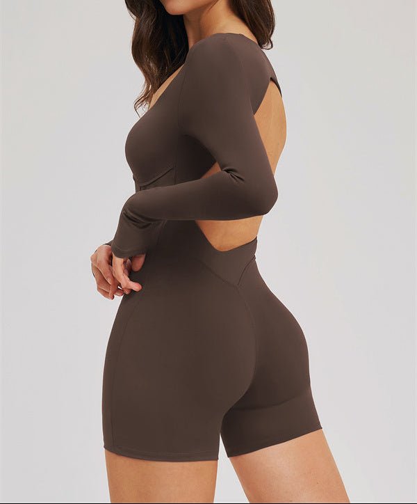 Square Neck Open Back Sculpt RomperVOLTRA FIT