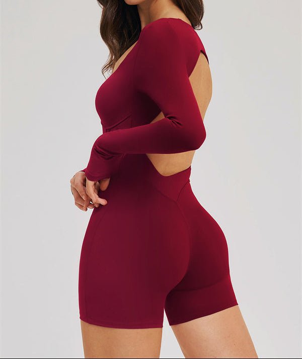 Square Neck Open Back Sculpt RomperVOLTRA FIT