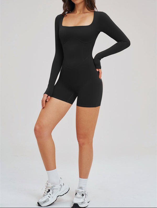 Square Neck Open Back Sculpt RomperVOLTRA FIT