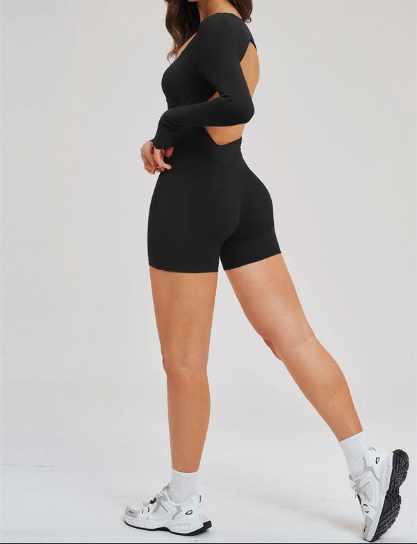 Square Neck Open Back Sculpt RomperVOLTRA FIT