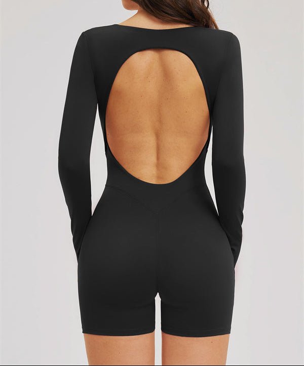 Square Neck Open Back Sculpt RomperVOLTRA FIT